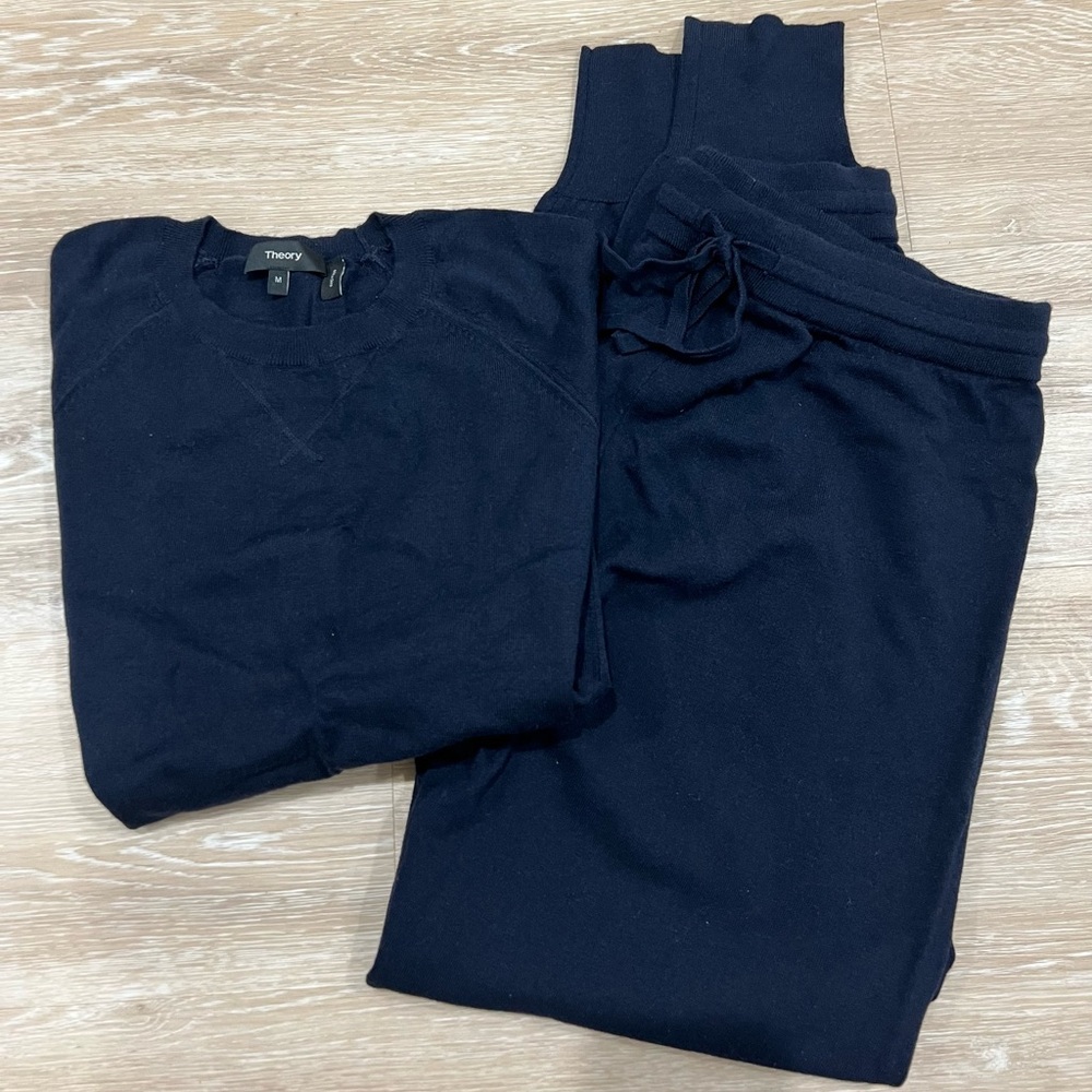 Theory Women's Dark Blue Track Pants & Joggers Ensemble